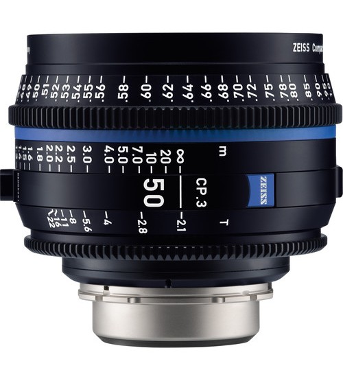 Carl Zeiss CP.3 50mm T2.1 Compact Prime Lens (Canon EF Mount, Feet)